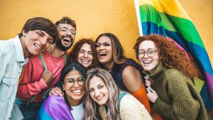 Diverse Queer Friends Celebrating Pride Festival from DavideAngelini